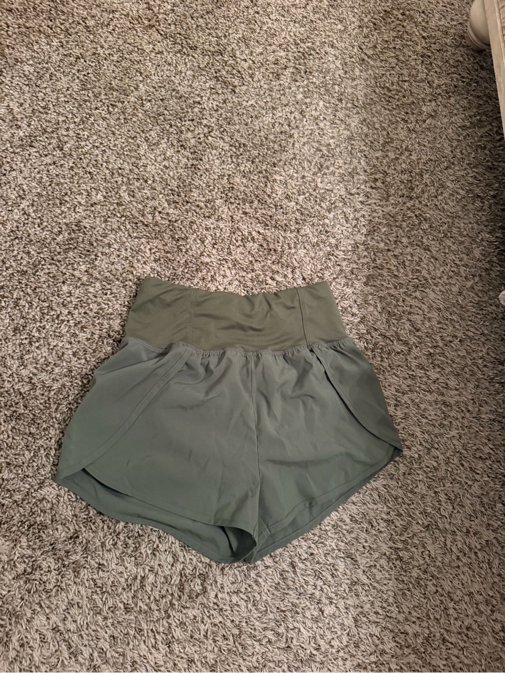 Impressions Olive Green High-Waist Athletic Shorts